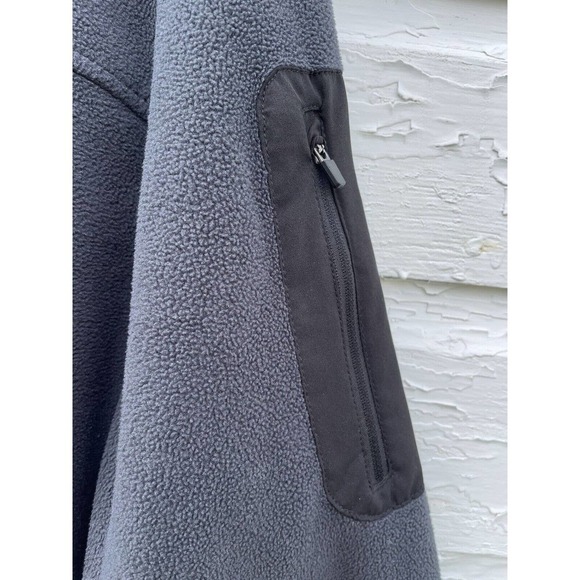 Free Country Fleece Jacket Full Zip XXL Mens Gray Black Trim Warm Mock Neck Cozy - Picture 4 of 7